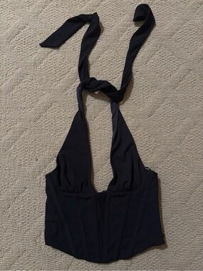 Zara Black Halter Corset Top